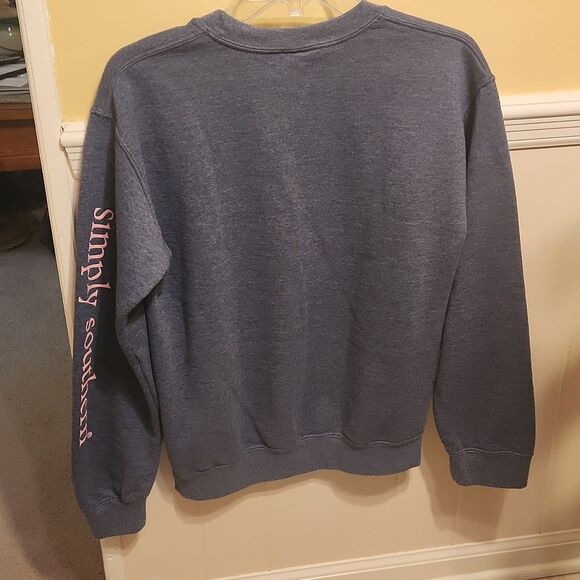 Simply Southern Women's Blue Sweatshirt "Dog Mother Wine Lover" Size S - Picture 4 of 6